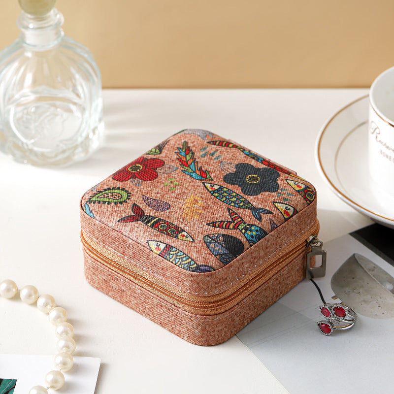 Retro Portable Travel Jewelry Storage Box, Jewelry Box, Compact Ring Storage Box, Jewelry Box, Sewing Box - SJB-DIAMOND ELITES