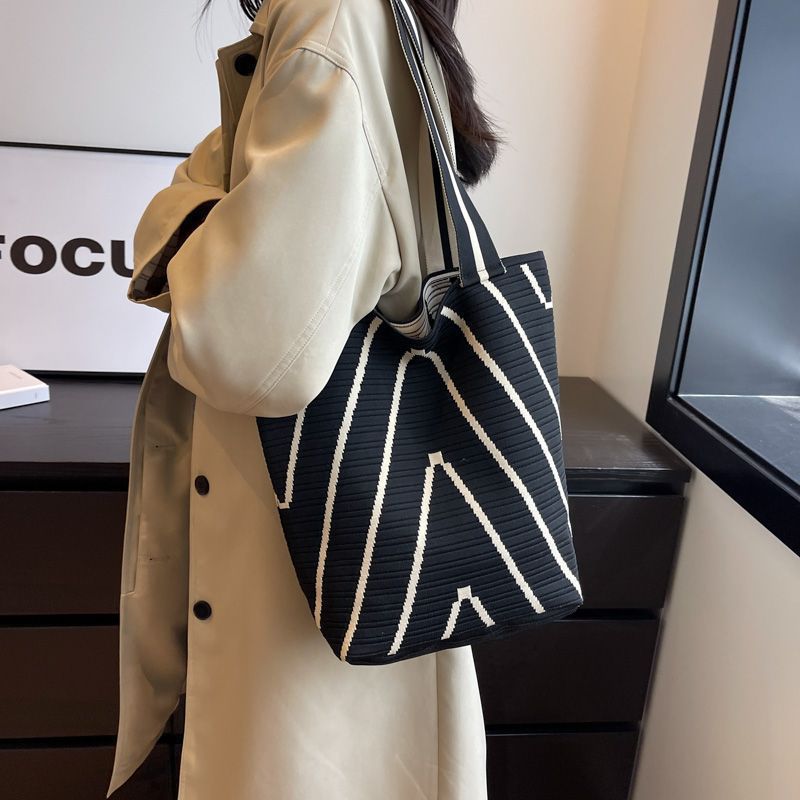 Women's bags, tote bags, knitted bags, large-capacity handbags, versatile women's shoulder bags, - SJB-DIAMOND ELITES