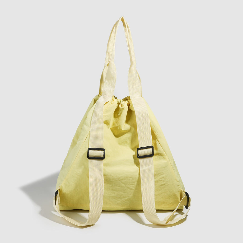 Yellow Drawstring Backpack Purse – Travel Large Capacity Backpack for Students Shoulder Handbag