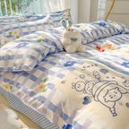 Four-piece Set Sanding Skin Bed Sheet Quilt Cover Pi-Mart