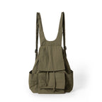 Bag women lightweight nylon backpack purse, pleated multi-pocket large capacity backpack, beige backpack lightweight