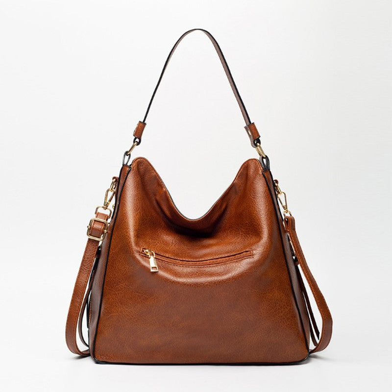 Large vegan leather hobo handbag for women with detachable long strap SHOMICOBOUTIQUE