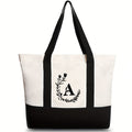 Canvas shoulder bag, large capacity letter print tote bag, women's fashion lightweight portable gift bag - SJB-DIAMOND ELITES