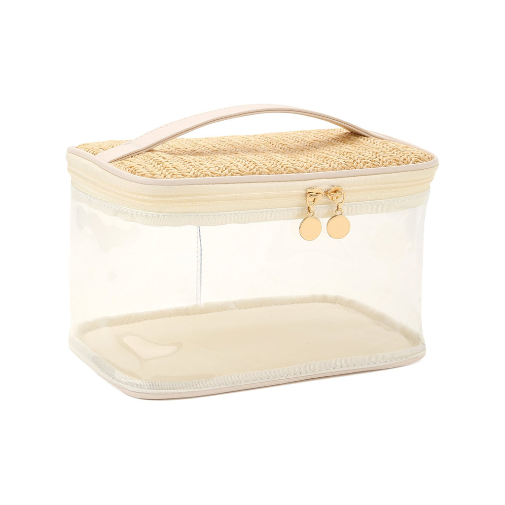Large capacity PVC straw makeup bag for women,Portable travel toiletry bags, cosmetics portable storage bags, lightweight makeup bags, - SJB-DIAMOND ELITES