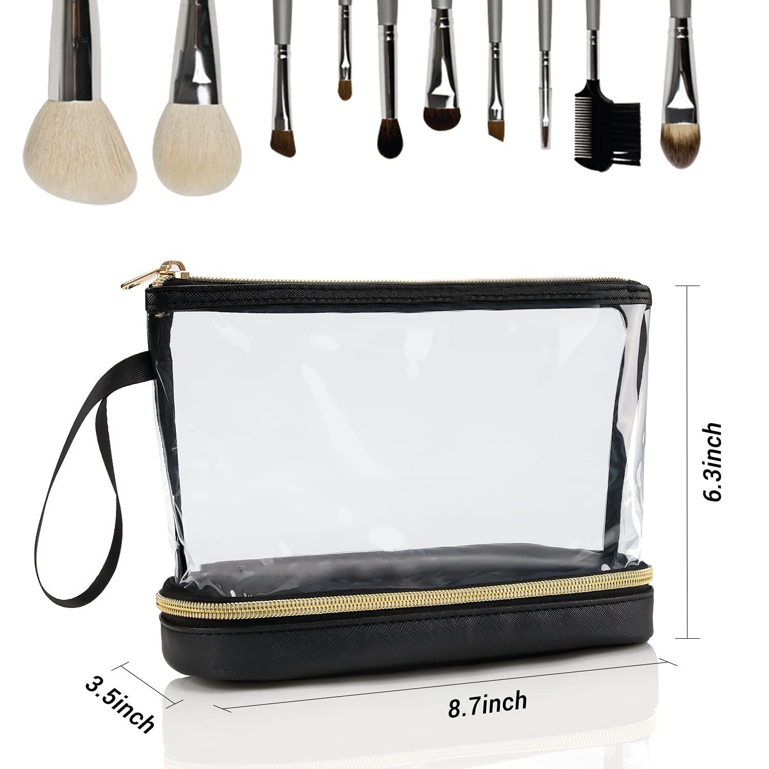 Transparent cosmetic bag, multifunctional double-layer large-capacity PVC cosmetic bag, storage portable travel bag, wet and dry separation washing bag for College Dorm Camp GymTransparent Cosmetic Bag, - SJB-DIAMOND ELITES