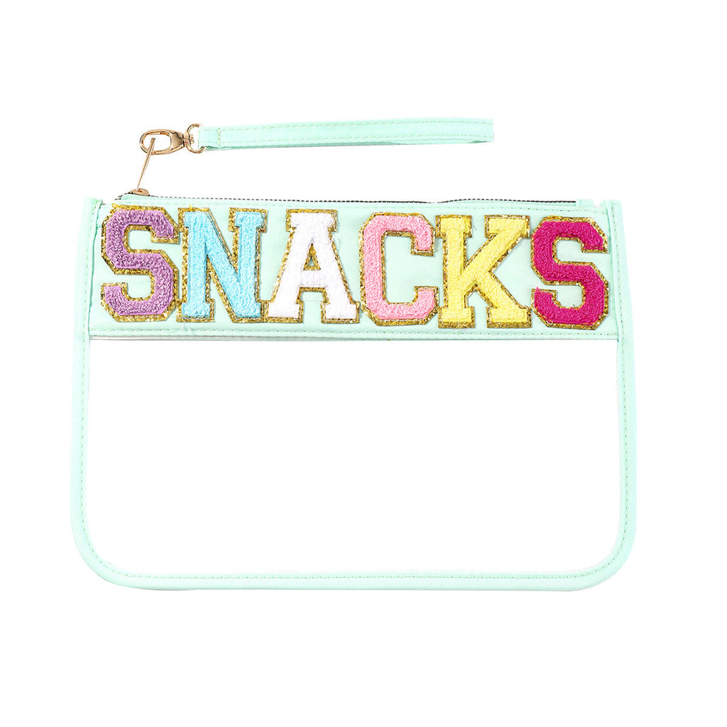 PVC transparent storage bag, embroidered letter cosmetic bag, wash storage towel embroidered file bag 2pcs, - SJB-DIAMOND ELITES