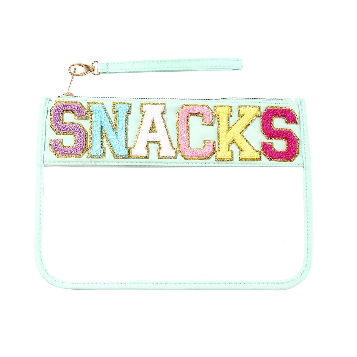 PVC transparent storage bag, embroidered letter cosmetic bag, wash storage towel embroidered file bag 2pcs, - SJB-DIAMOND ELITES