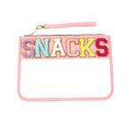 PVC transparent storage bag, embroidered letter cosmetic bag, wash storage towel embroidered file bag 2pcs, - SJB-DIAMOND ELITES