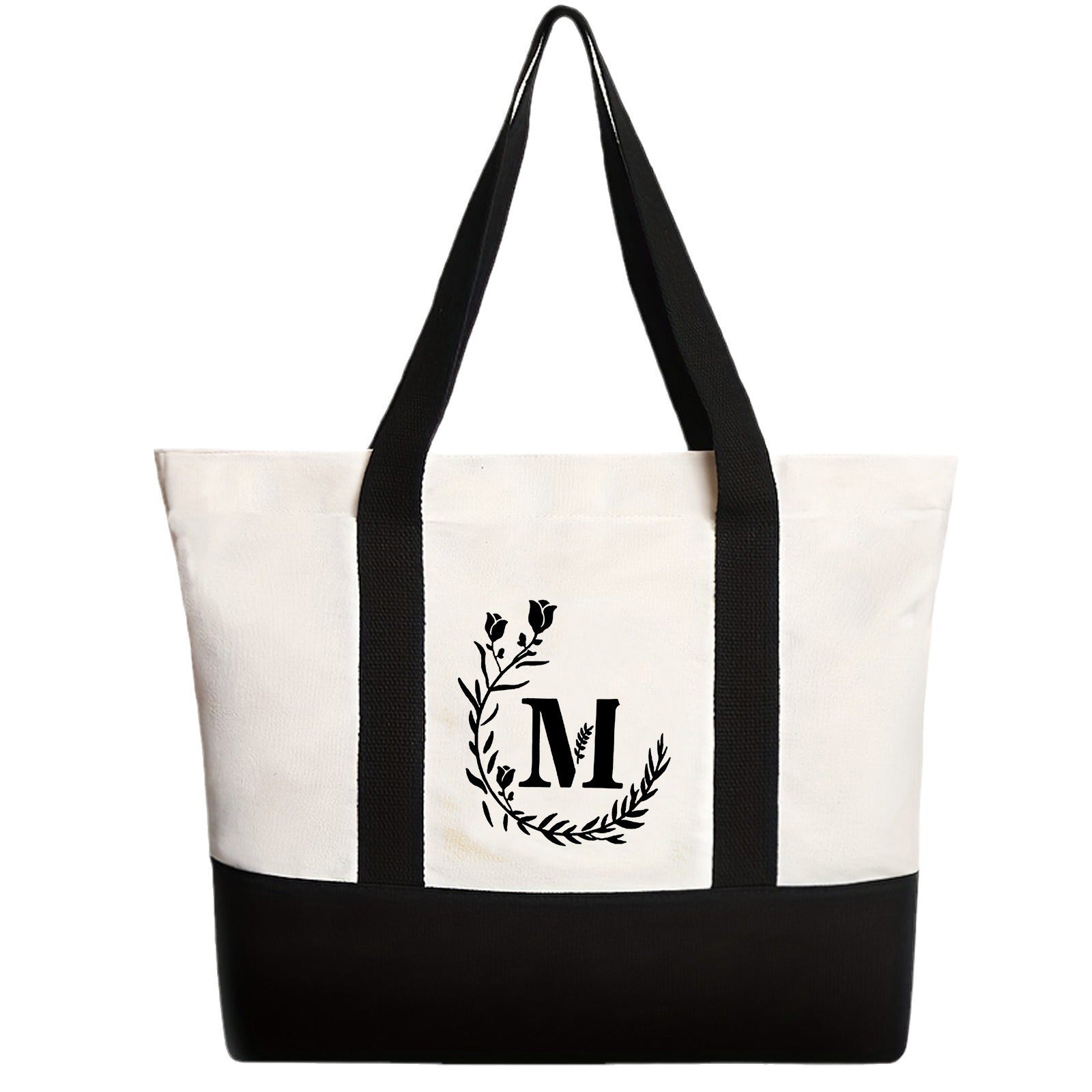 Canvas shoulder bag, large capacity letter print tote bag, women's fashion lightweight portable gift bag - SJB-DIAMOND ELITES