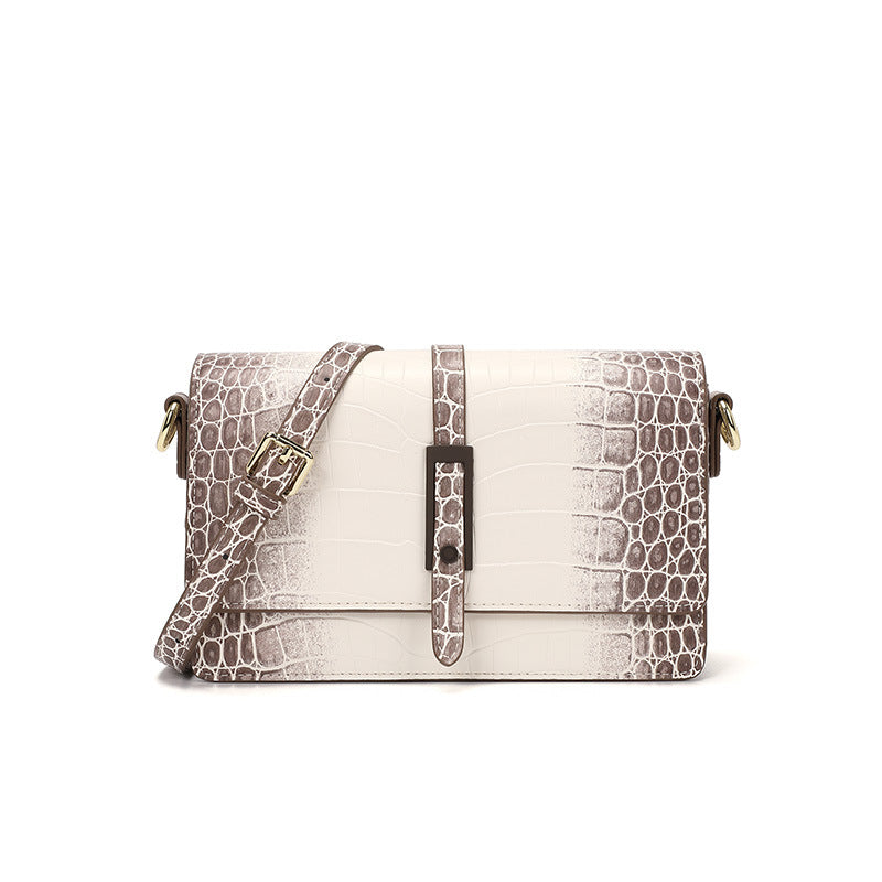 2025 Gradual Change Snakeskin Pattern Small Square Bag Fashionable Atmosphere Physical Women's Bag Buckle Tide Messenger Bag CR21080304 - SJB-DIAMOND ELITES
