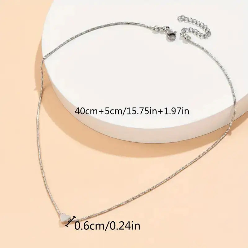 Fashion Snake Bones Chain Love Pendant Necklace