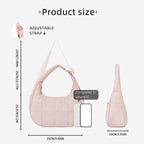 Nylon bag large capacity women's armpit bag, down bag versatile shoulder bag, solid color silk cotton handbag, puffer bag hobo - SJB-DIAMOND ELITES