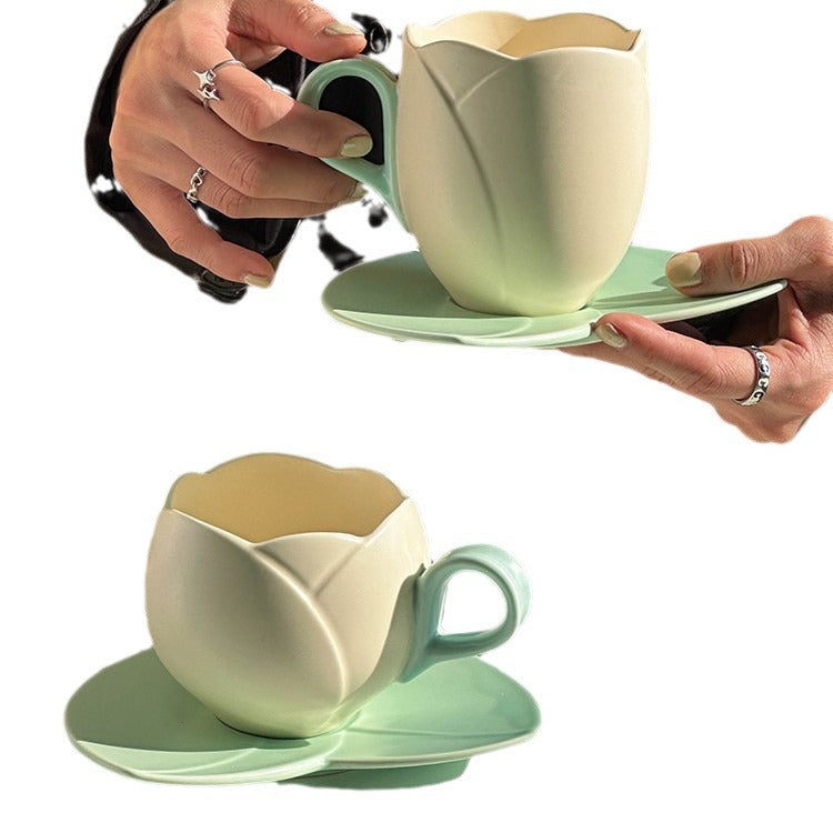 Creative Ceramic Coffee Set Suit Breakfast Milk Cup And Saucer Pi-Mart
