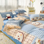 Four-piece Set Sanding Skin Bed Sheet Quilt Cover Pi-Mart