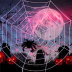 Halloween spider web decoration haunted house party trick props spider silk simulation big spider combination scene arrangement - SJB-DIAMOND ELITES