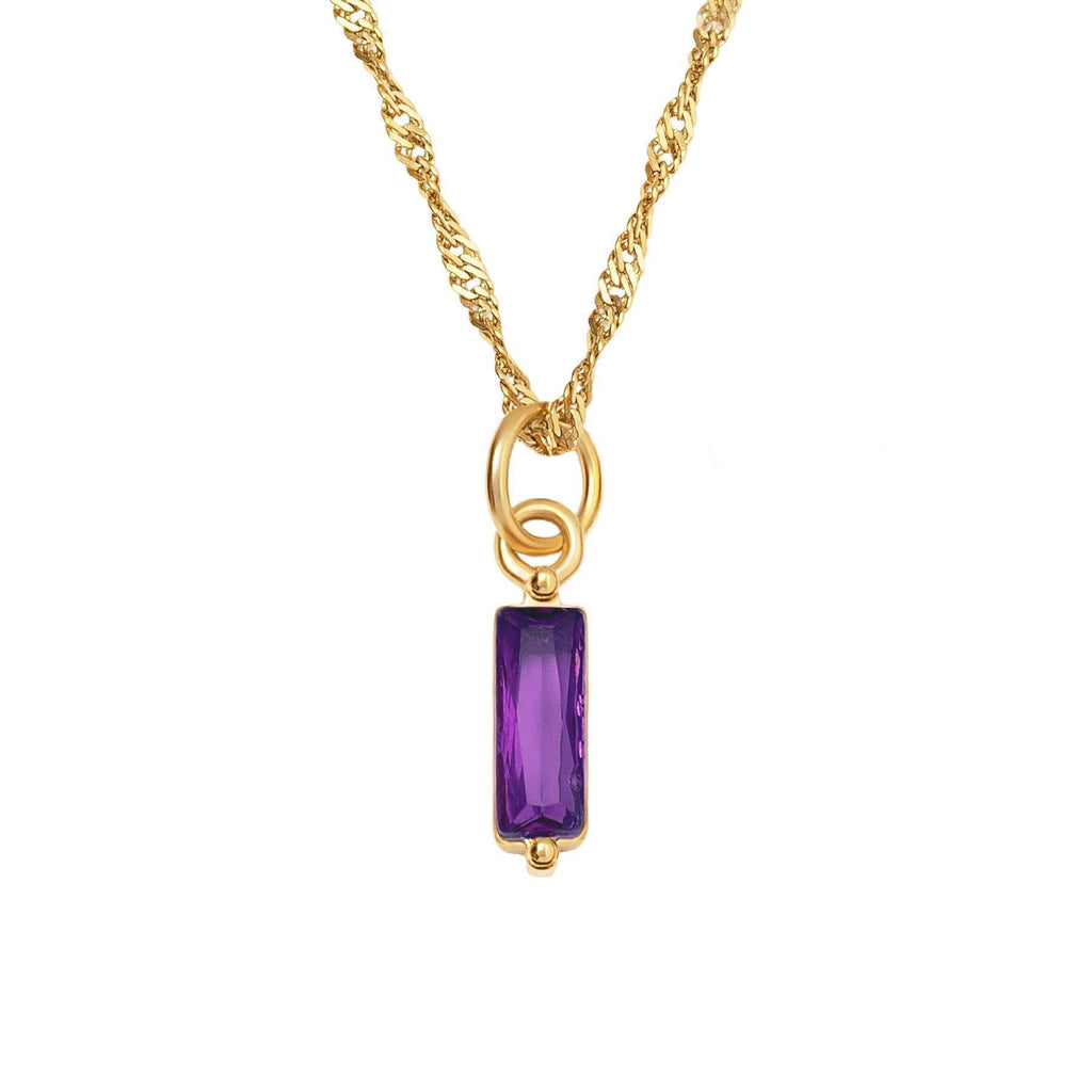 Color Twelve Birthstone Necklace Electroplating Pi-Mart