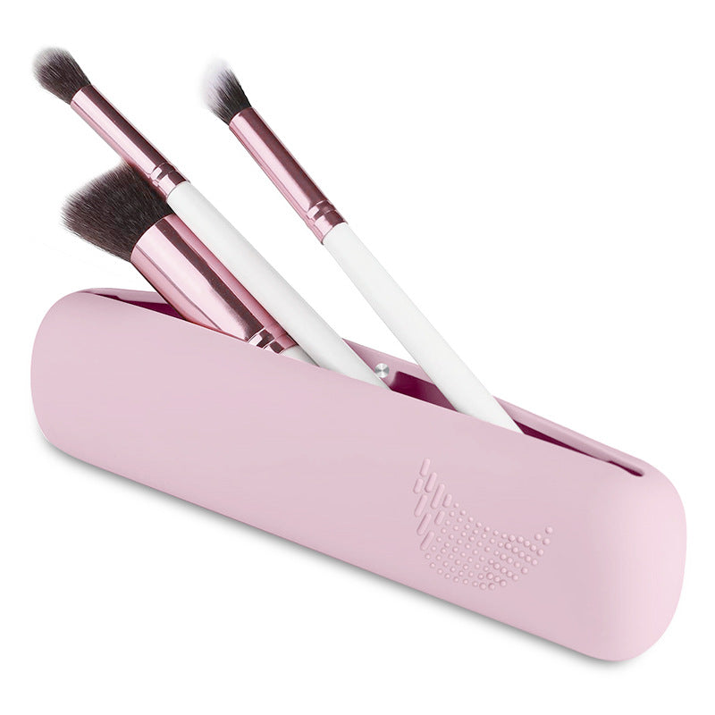 Portable SiliconeDustproof Makeup Brush Storage Bag