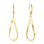 Gold Earrings for Women Hypoallergenic Leverback Drop Dangle Earrings Trendy 14K Gold Plated Twisted Spiral Teardrop Rhombus Heart Dangle Earring for Women Dainty Fashion Jewelry Gifts