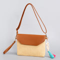 Tassel straw small crossbody bag seaside beach bag holiday crossbody shoulder bag evening clutch bag