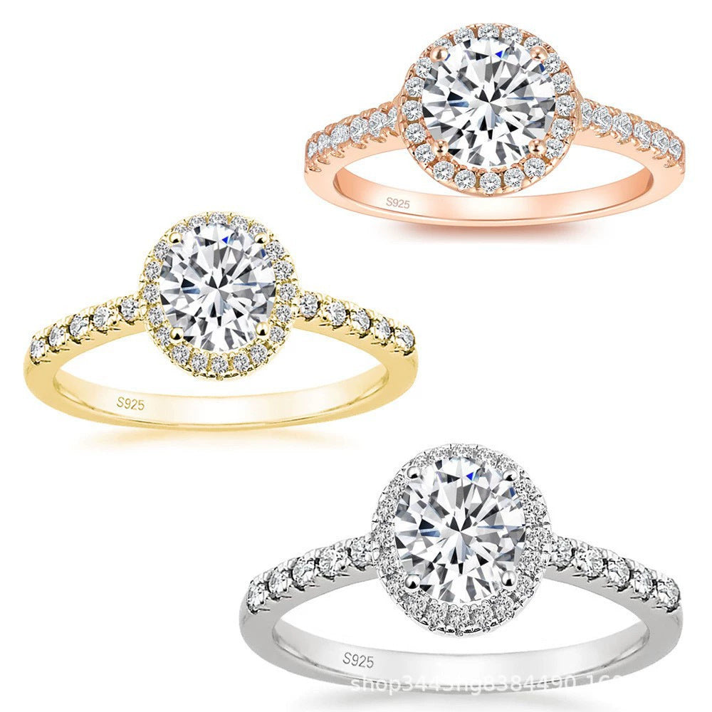Round Zircon Women's Silver Ring Pi-Mart