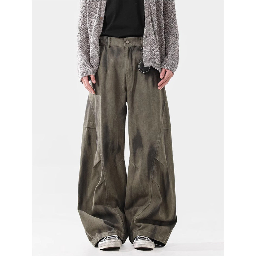 Loose Street Pleated Dirty Dyed Cargo Jeans Lootquake LLC
