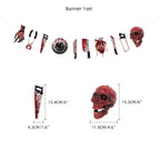 Halloween horror-themed haunted house holiday party decoration set flag background cloth card balloon honeycomb ornament - SJB-DIAMOND ELITES