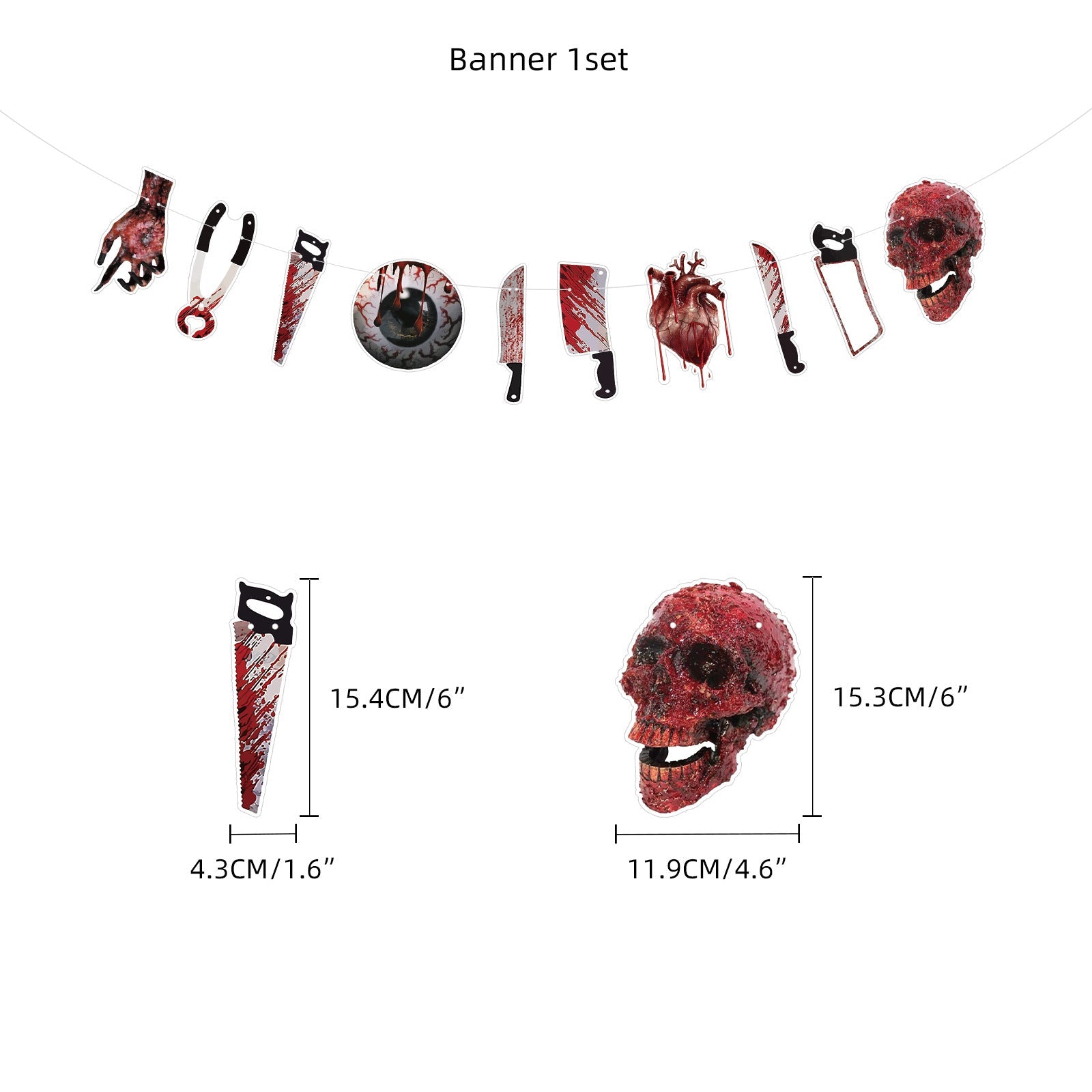 Halloween horror-themed haunted house holiday party decoration set flag background cloth card balloon honeycomb ornament - SJB-DIAMOND ELITES