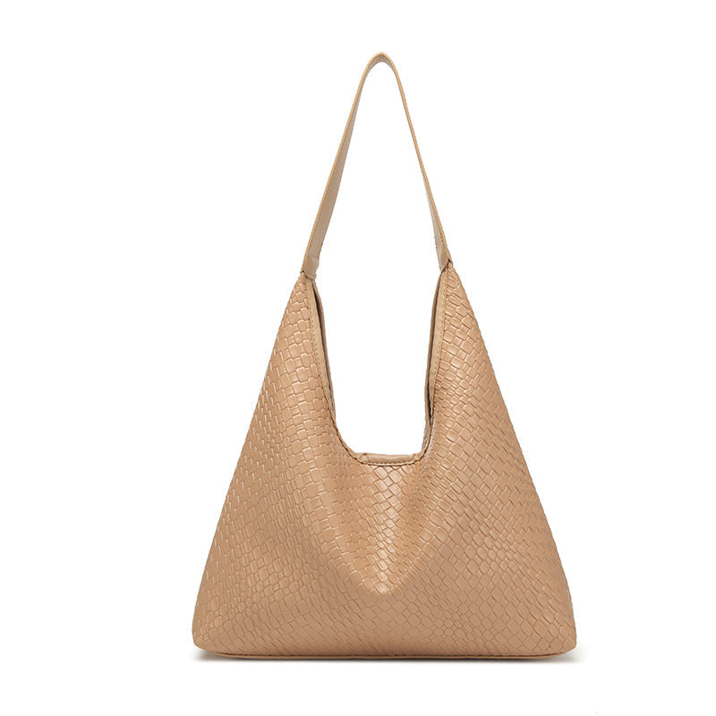 Soft leather woven hobo bag for women, tote bag for women, casual large capacity handheld shoulder bag, shoulder hobo purse - SJB-DIAMOND ELITES