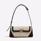 Small shoulder purse, female design retro armpit bag, canvas splicing shoulder crossbody bag