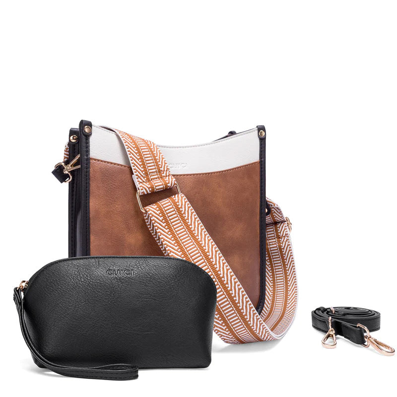 Fashion crossbody shoulder bag, versatile women's crossbody bag with two shoulder straps, small women crossbody bag, Small Crossbody Purse for Women Triple Zip, - SJB-DIAMOND ELITES