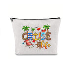Linen printed cosmetic bag, cosmetic lipstick storage bag, small simple zipper evening clutch bag, - SJB-DIAMOND ELITES