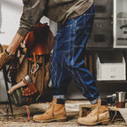 Retro Workwear Jeans Men's Autumn Loose Bright Line Lootquake LLC