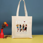 Canvas printed shoulder bag, fashionable and lightweight shopping bag, large-capacity cotton bag 2pcs hobo. - SJB-DIAMOND ELITES