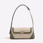 Small shoulder purse, female design retro armpit bag, canvas splicing shoulder crossbody bag