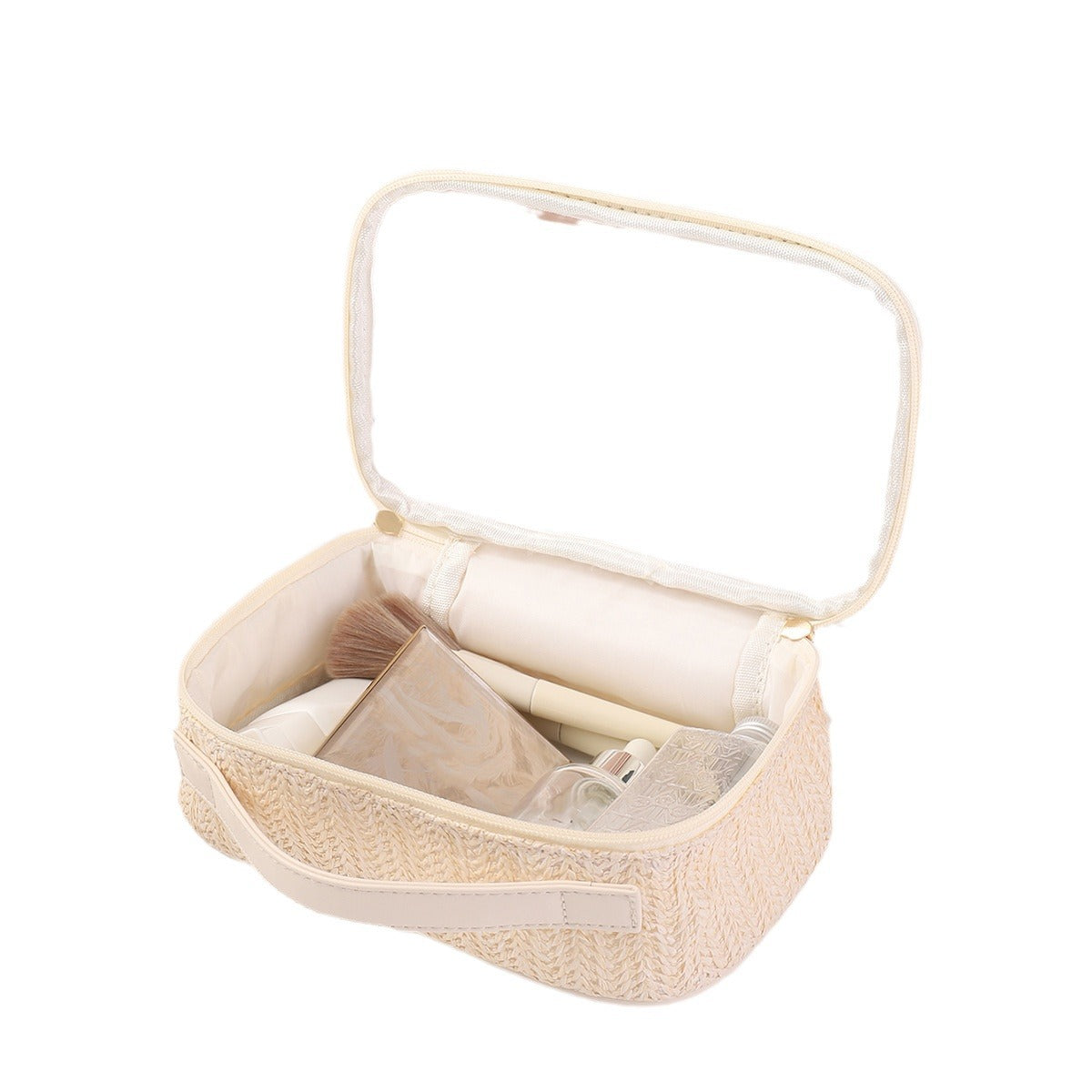 Ladies woven tote cosmetic bags, lightweight makeup bags,Business trip Transparent toiletries bag, Cosmetics storage bag, Transparent Cosmetic Bag, - SJB-DIAMOND ELITES