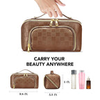 Chessboard double pillow cosmetic bag, multifunctional waterproof toilet bag, makeup bag with compartments, - SJB-DIAMOND ELITES