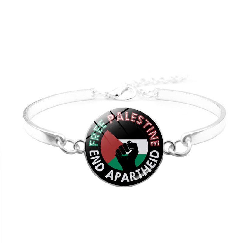 Free Palestine Bracelet | Palestinian Flag Keffiyeh Bracelet (MAC081) - SJB-DIAMOND ELITES
