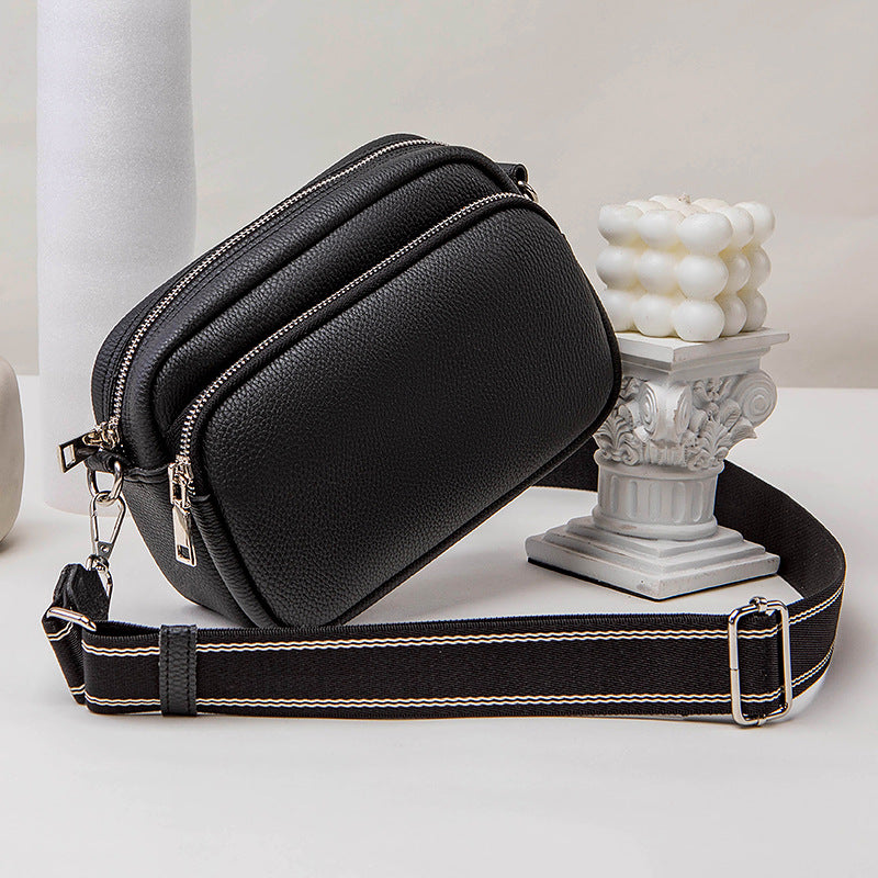 Chic Small Crossbody Bag Women's – Compact Shoulder Bag with Triple Pockets for Everyday Style & Convenience