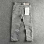 Retro Washed Distressed Cement Gray Jeans For Men Lootquake LLC