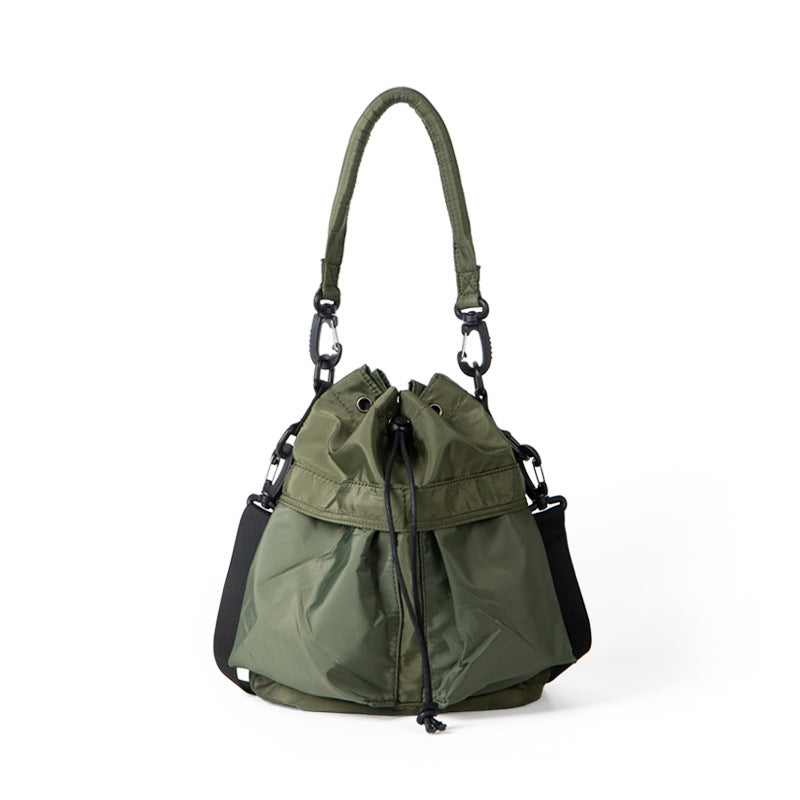 Oxford cloth pleated shoulder bag, bag women's leisure commuter hobo bag, large capacity Crossbody bag, bucket bag