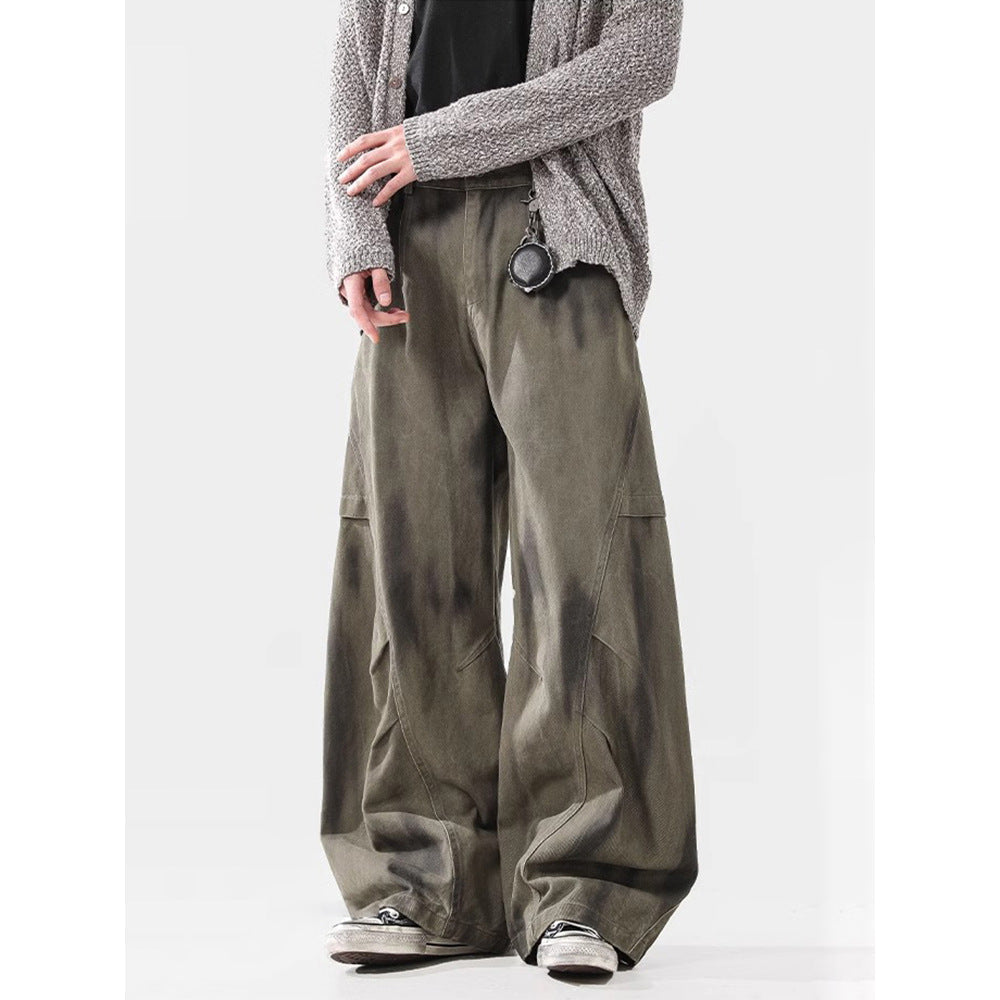 Loose Street Pleated Dirty Dyed Cargo Jeans Lootquake LLC