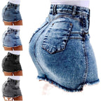 Women's Denim Shorts - Frayed Raw Hem Ripped Jeans Shorts - SJB-DIAMOND ELITES