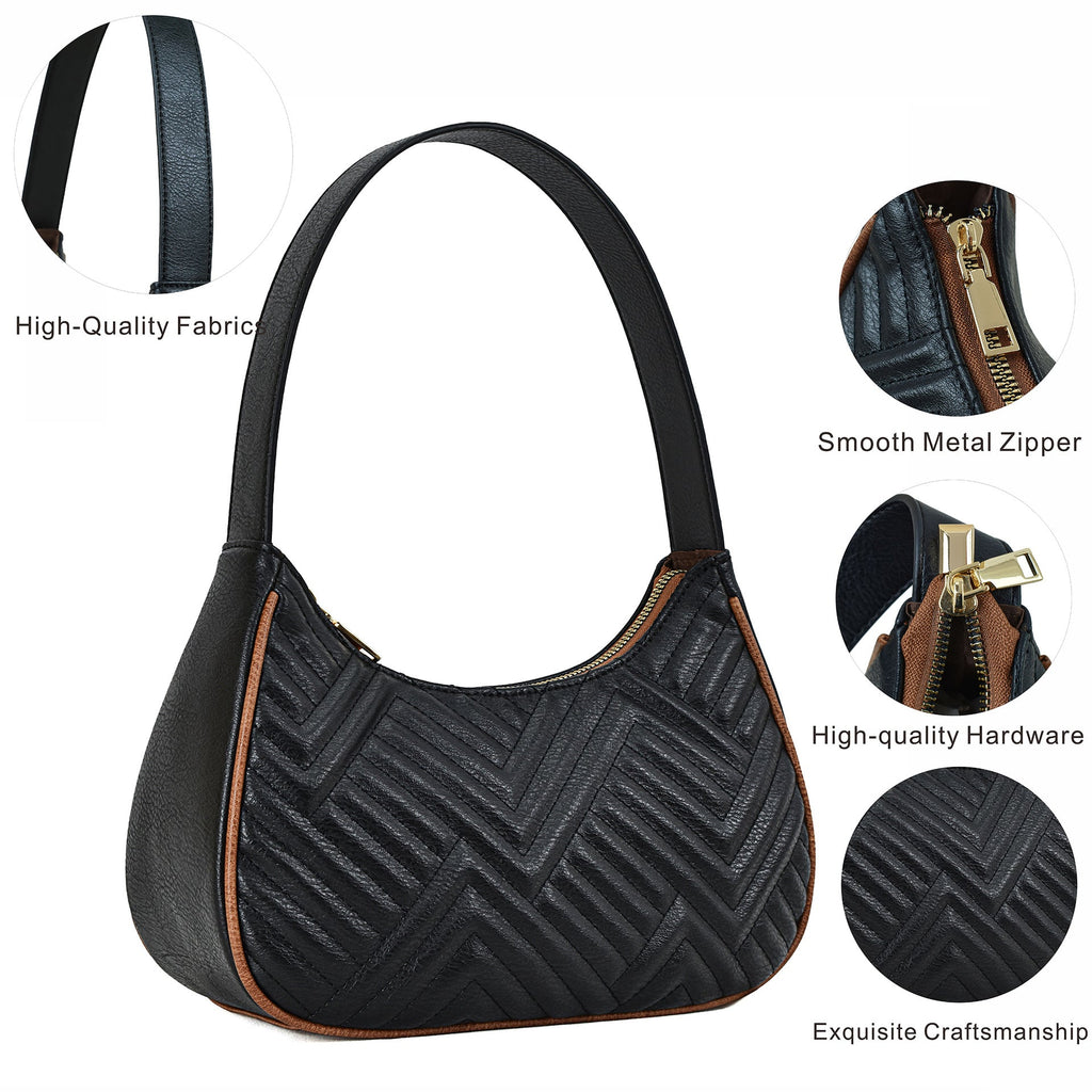 Quilted embroidered plaid armpit women's bags, women's hobo bags, small hobo bags for women, - SJB-DIAMOND ELITES