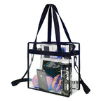 PVC transparent bag, square oversized travel tote bag, storage bag portable shoulder shopping bag, clear bag for stadium events - SJB-DIAMOND ELITES