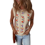 Fashion Floral Embroidered Knitted Vest For Women New Niche Retro Outerwear Sleeveless Top For Women Lootquake LLC