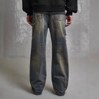 Loose Straight Slim-fit Waste Soil Blue With Holes Jeans Lootquake LLC