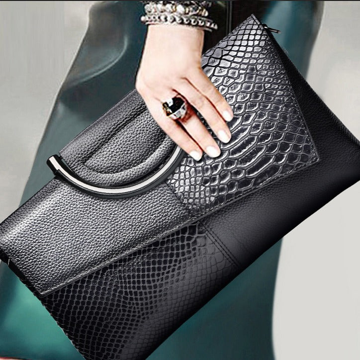 Evening Clutch bag women large capacity banquet handbag crocodile pattern women's fashion temperament crossbody bag - SJB-DIAMOND ELITES