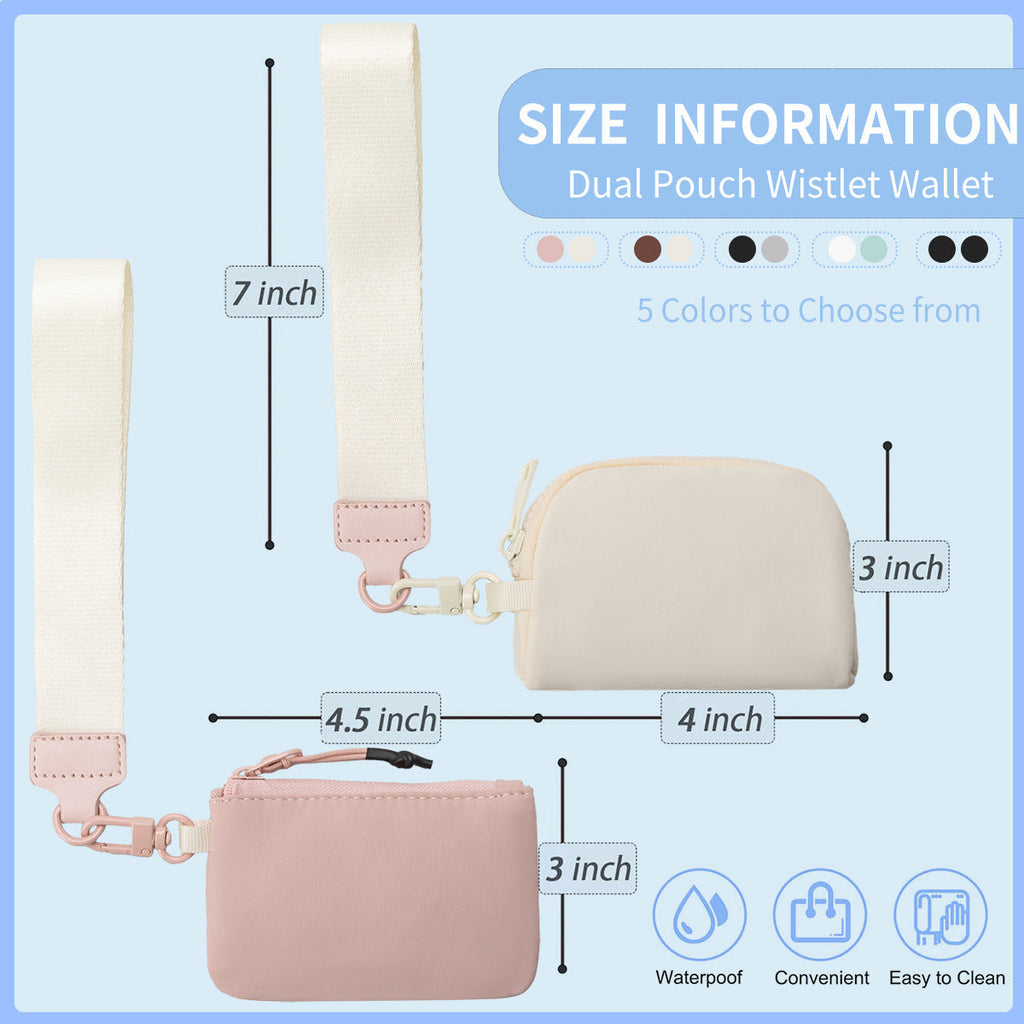 Waterproof Nylon ID Bag, Double Bag Portable Multi-function Small Bag Wallet, Keychain Wrist Bag, Wristlet Purses for Women Casual, Wristlet Bag Casual, Wristlet Bag Pouch Wristlet Wallet, - SJB-DIAMOND ELITES
