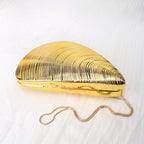 Gold Neocrylic Dinner Bag Shell Dinner Bag Crossbody Chain Shinny evening Clutch Purse Party, Prom Bag, Party Purse, Prom Bags Clutch, - SJB-DIAMOND ELITES