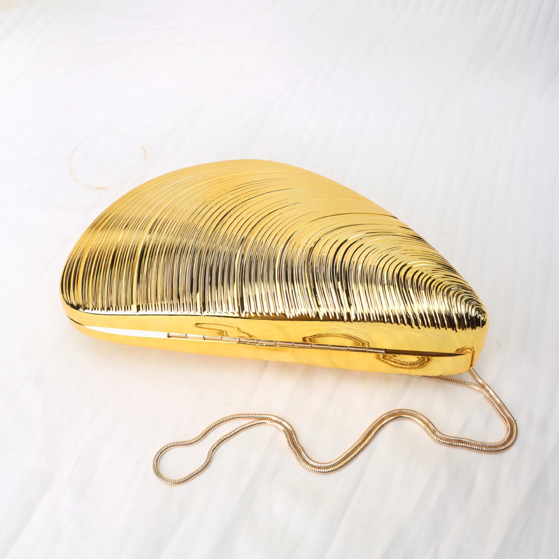 Gold Neocrylic Dinner Bag Shell Dinner Bag Crossbody Chain Shinny evening Clutch Purse Party, Prom Bag, Party Purse, Prom Bags Clutch, - SJB-DIAMOND ELITES